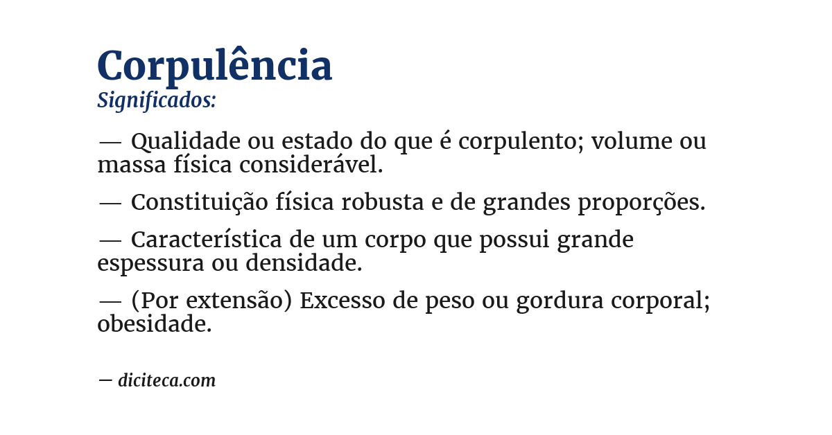 Significado de corpulência