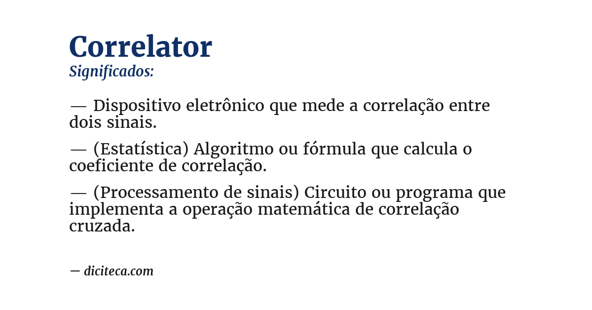 Significado de correlator