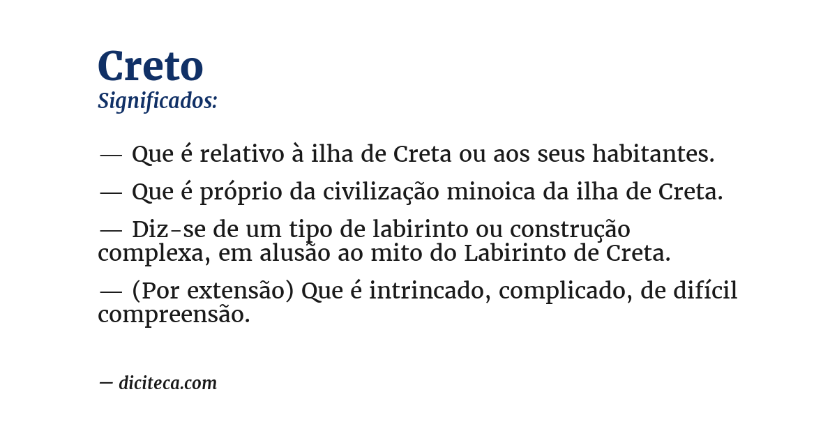 Significado de creto