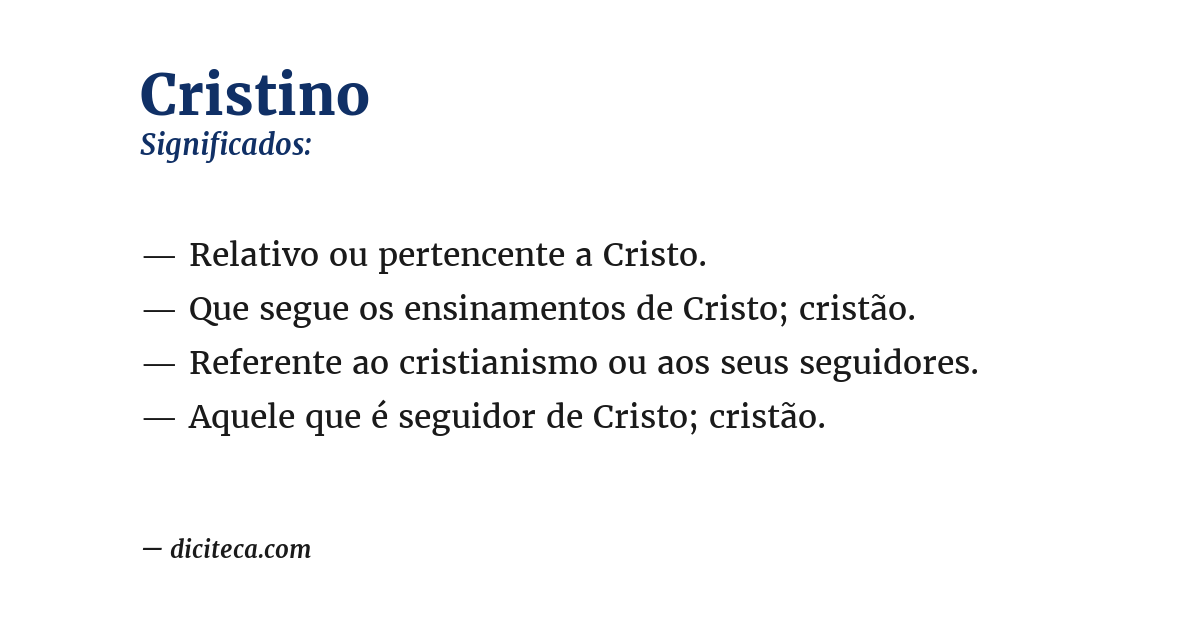 Significado de cristino