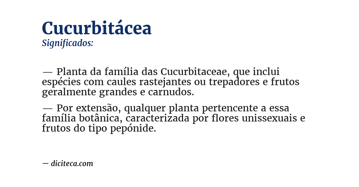 Significado de cucurbitácea