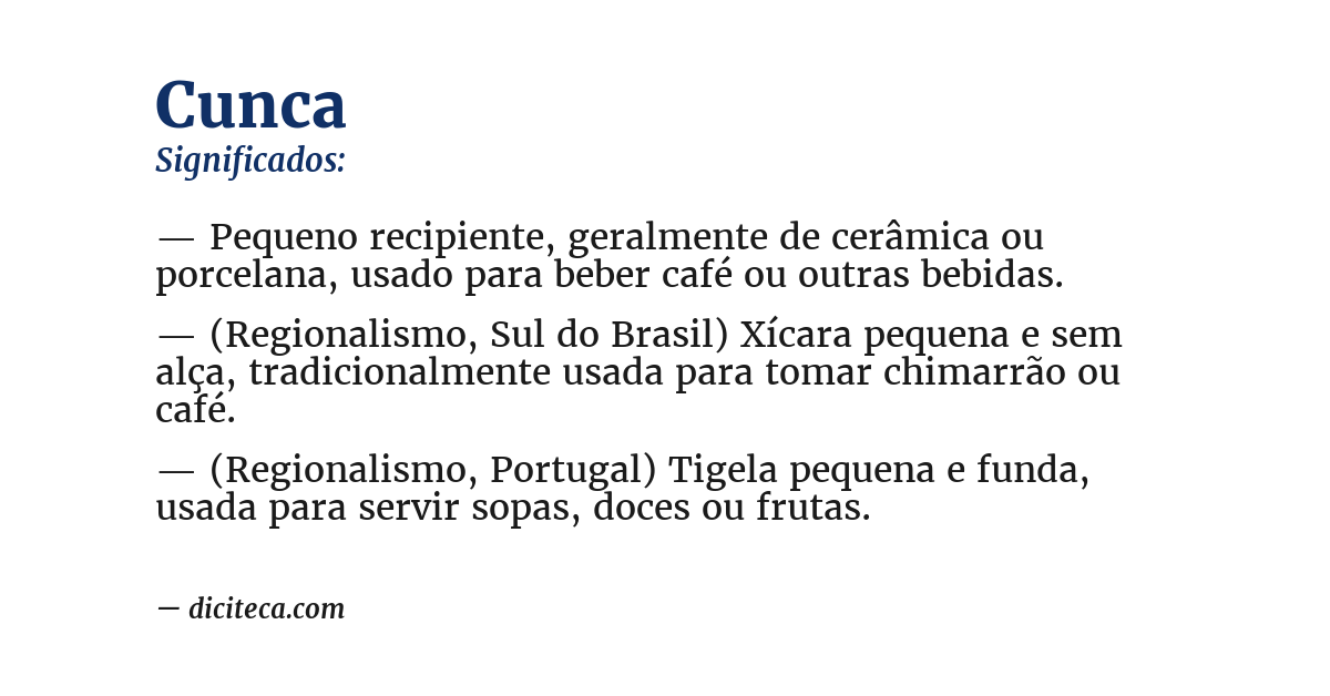 Significado de cunca