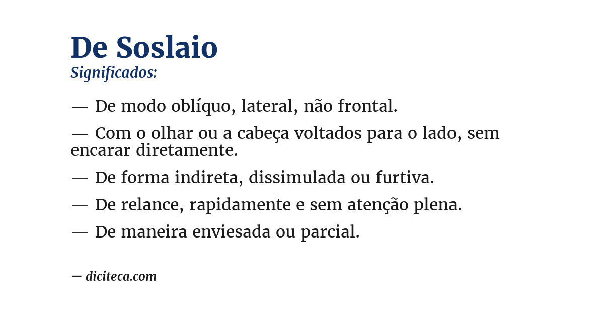 Significado de de soslaio