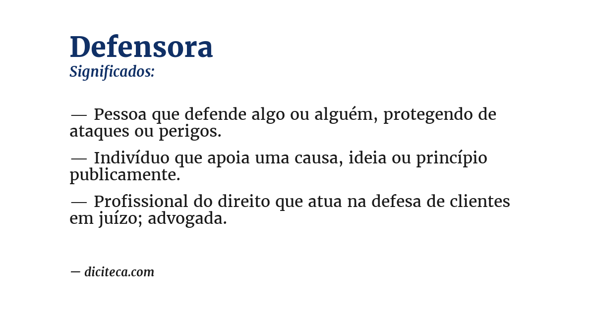 Significado de defensora