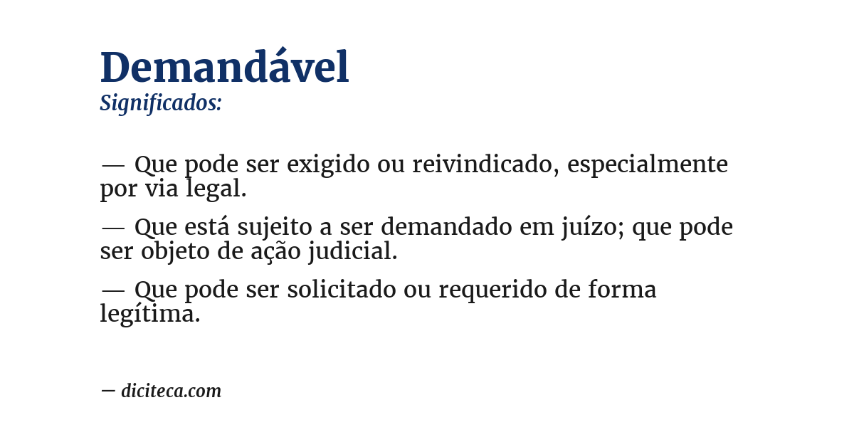 Significado de demandável