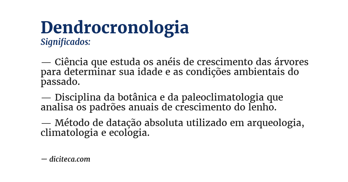 Significado de dendrocronologia