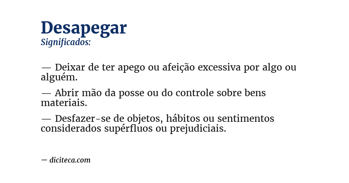 Significado de desapegar