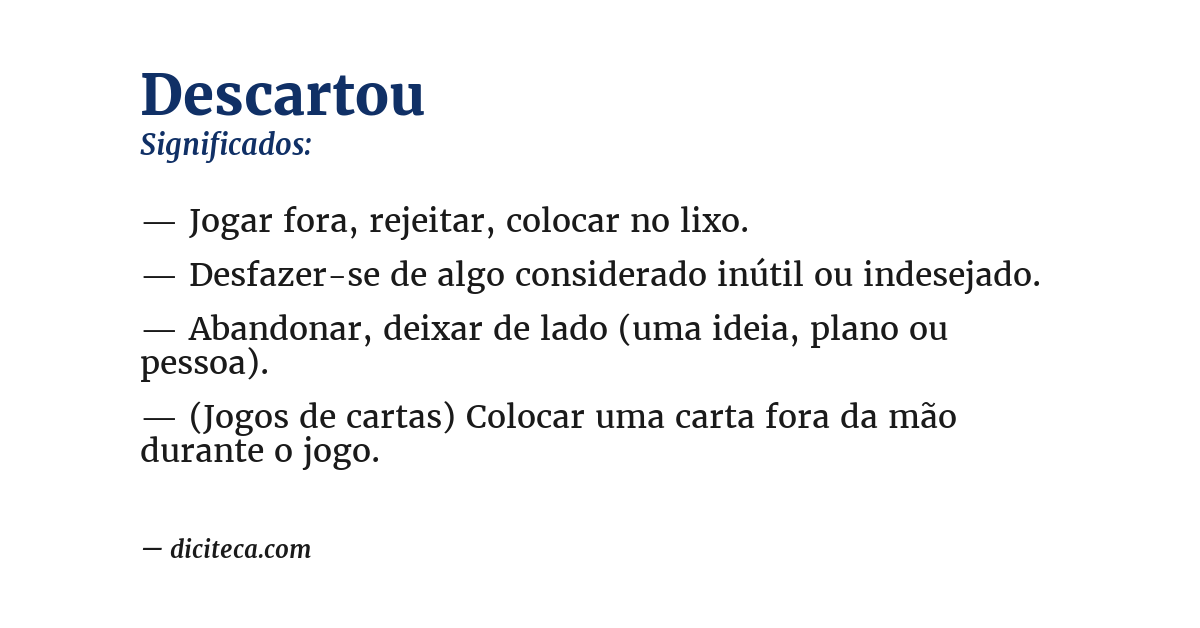 Significado de descartou
