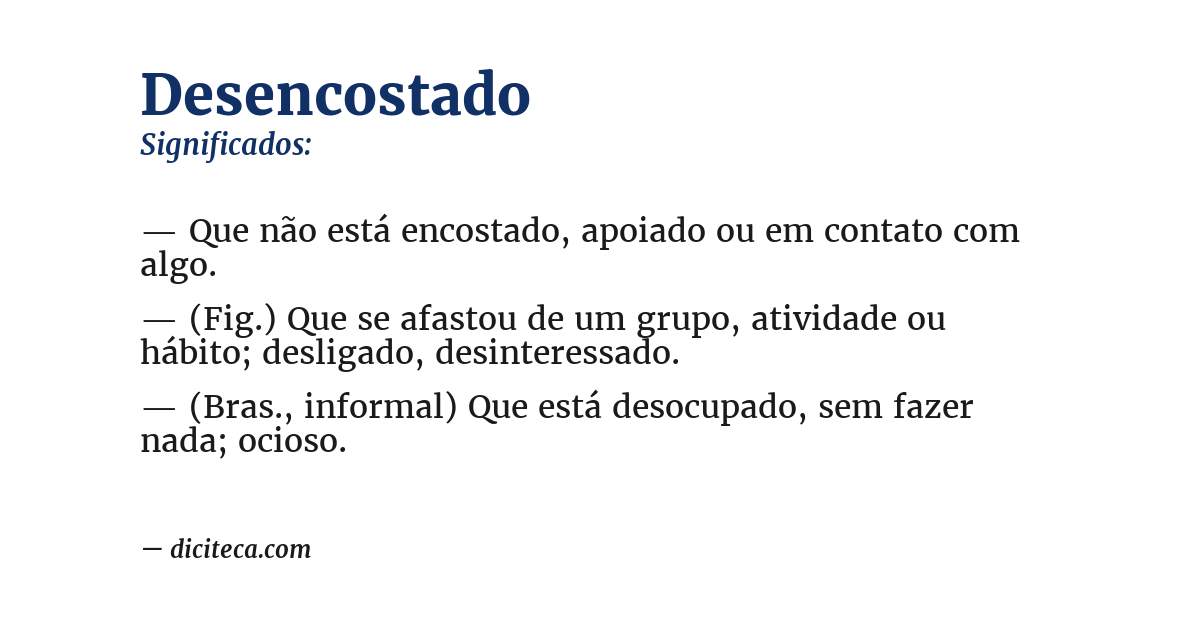 Significado de desencostado