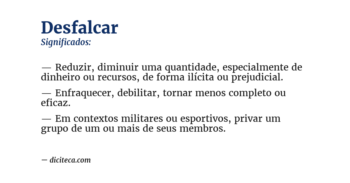 Significado de desfalcar