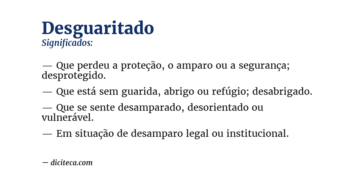 Significado de desguaritado