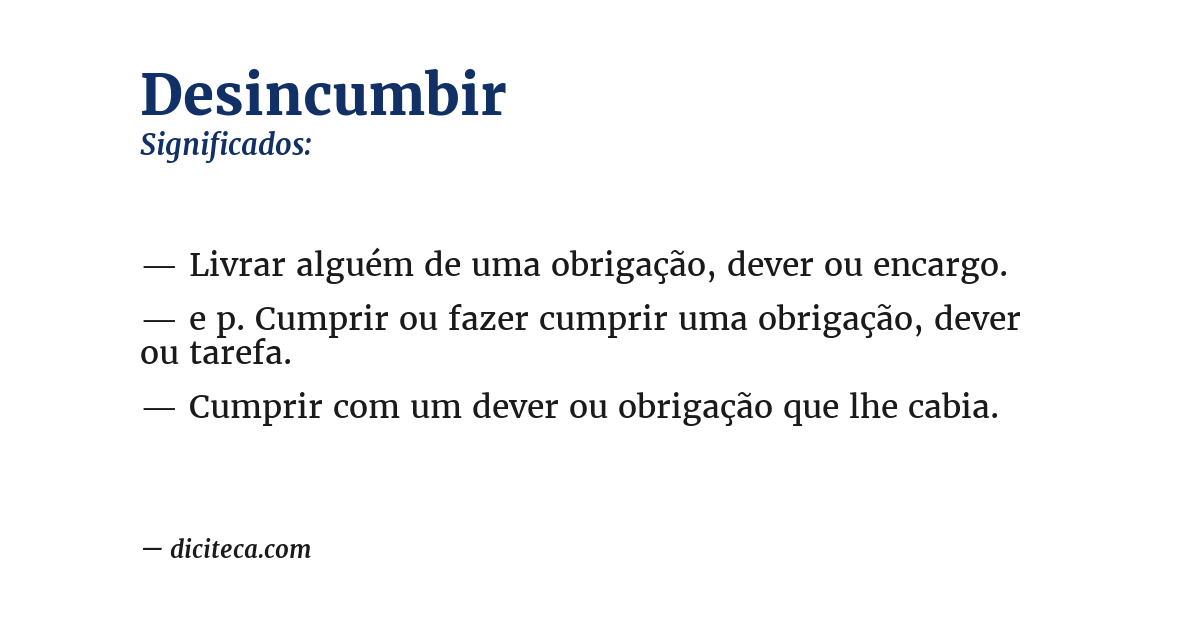 Significado de desincumbir
