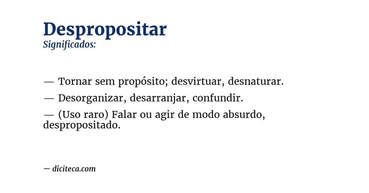 Significado de despropositar