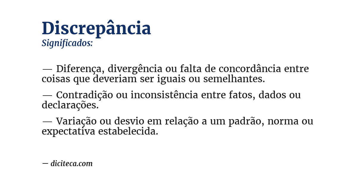 Significado de discrepância