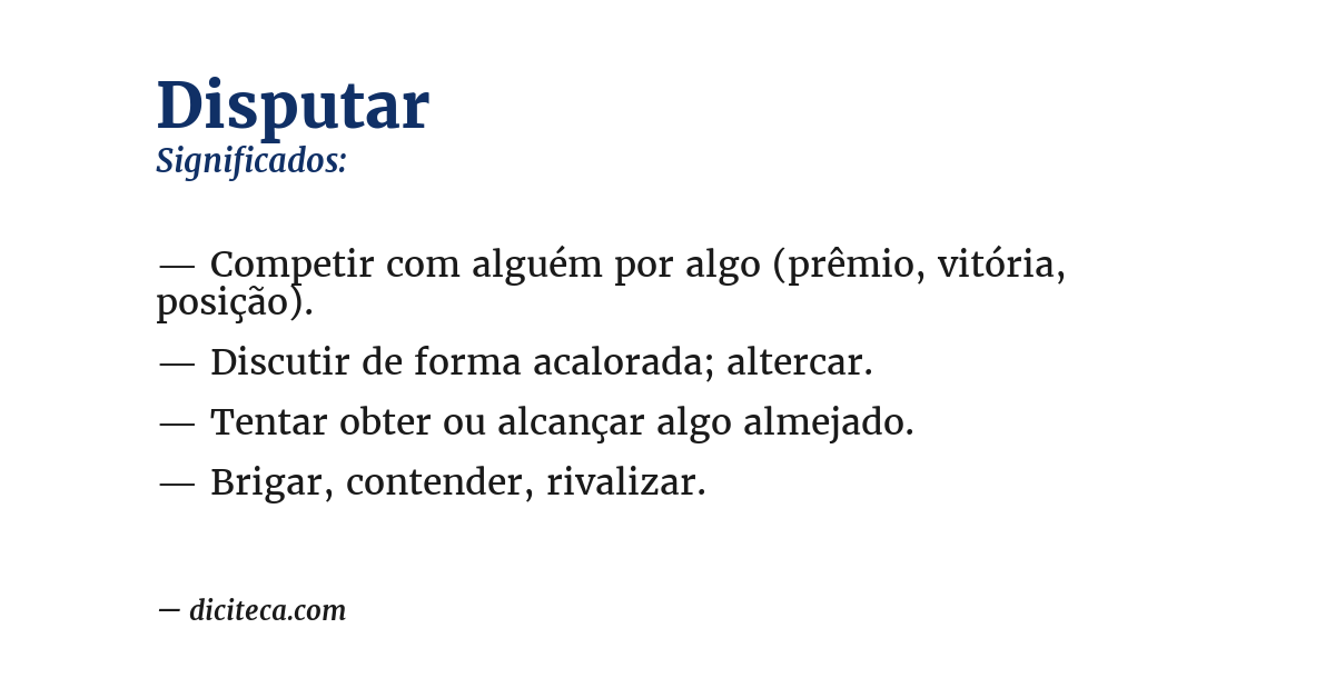 Significado de disputar