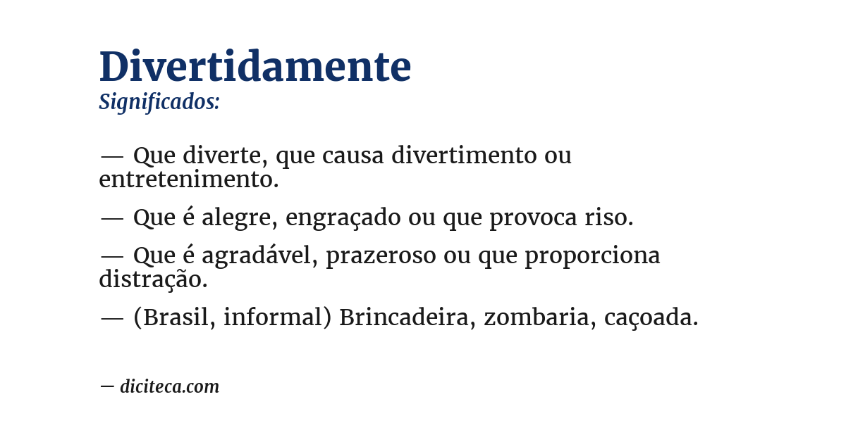 Significado de divertidamente