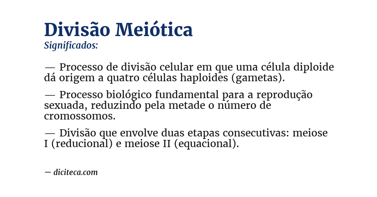 Significado de divisão meiótica