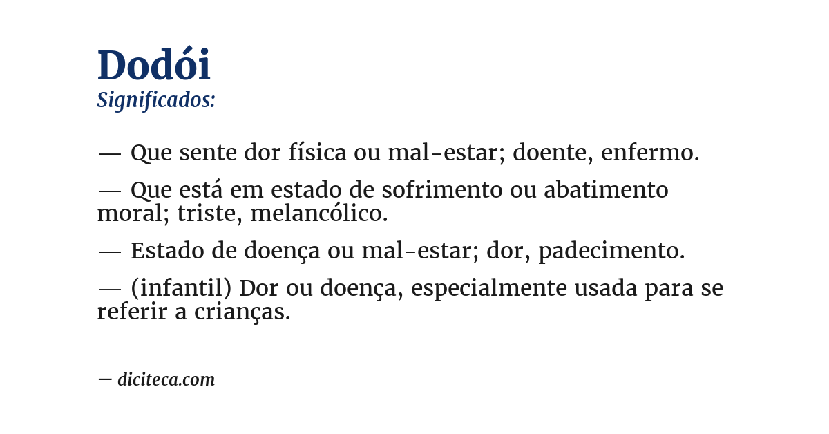 Significado de dodói