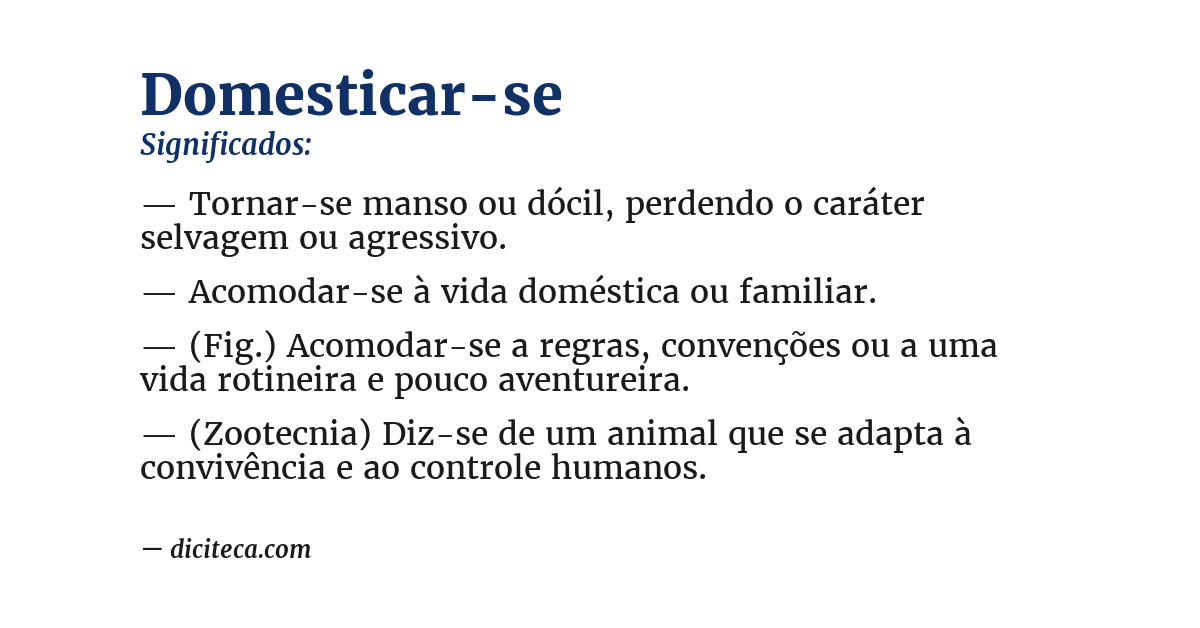 Significado de domesticar-se