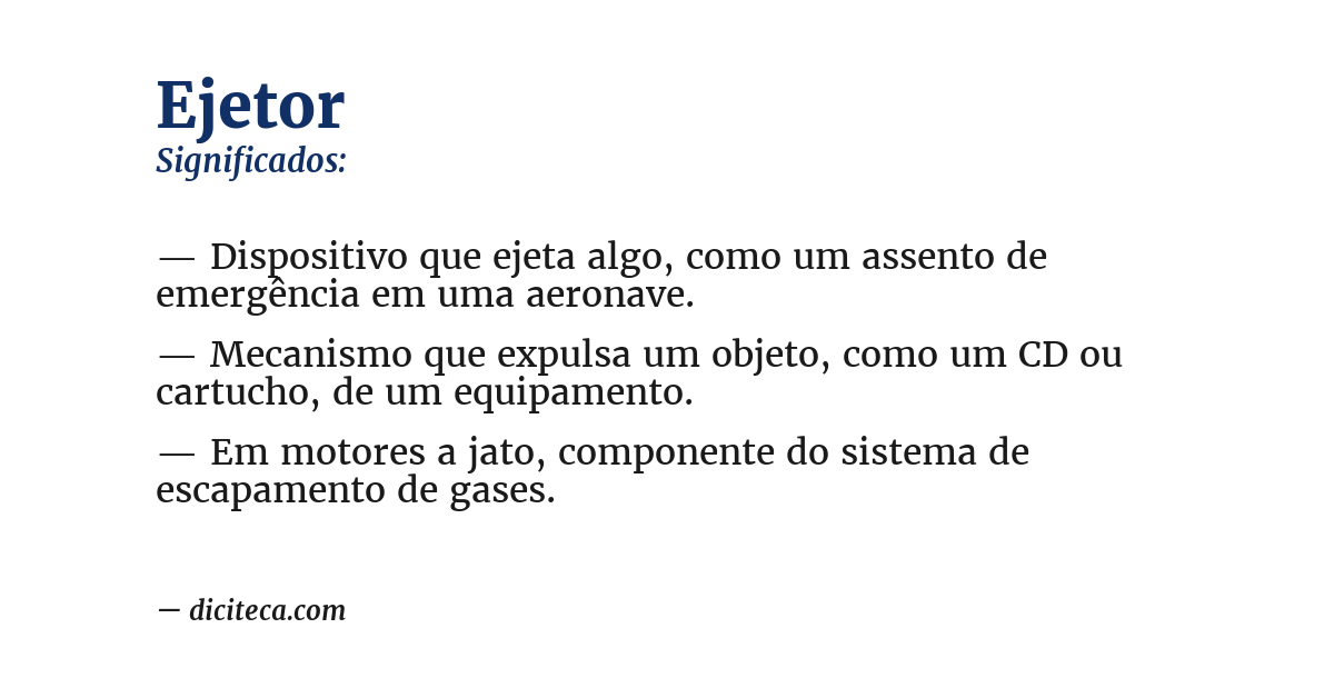 Significado de ejetor