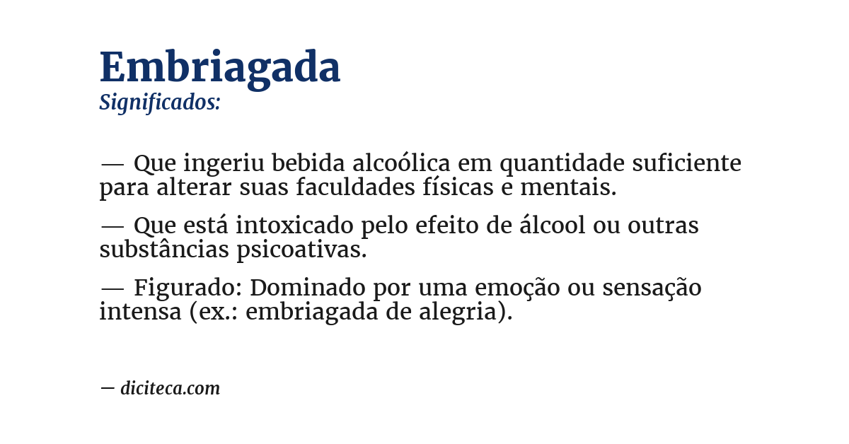 Significado de embriagada