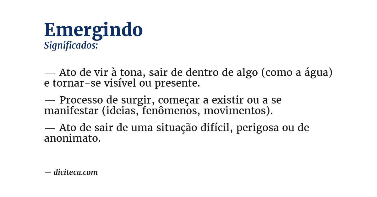 Significado de emergindo