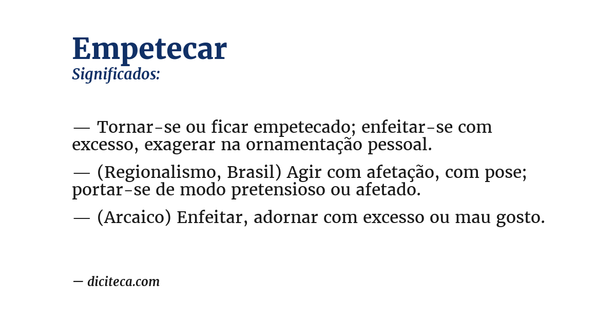 Significado de empetecar
