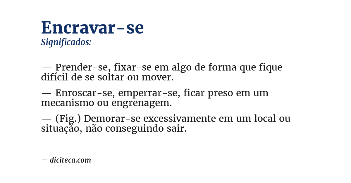 Significado de encravar-se