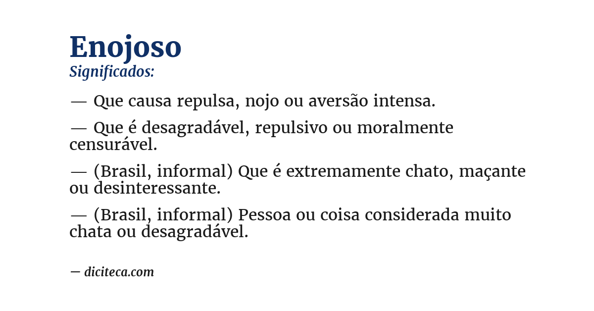 Significado de enojoso