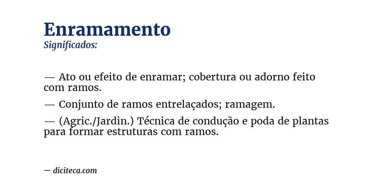 Significado de enramamento