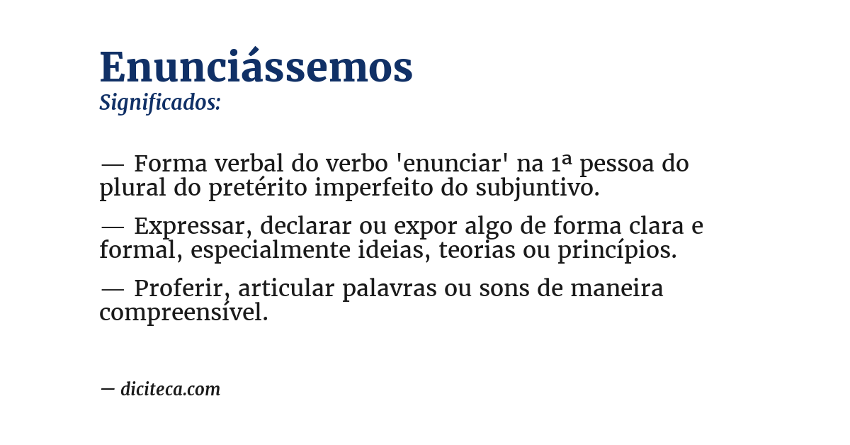 Significado de enunciássemos