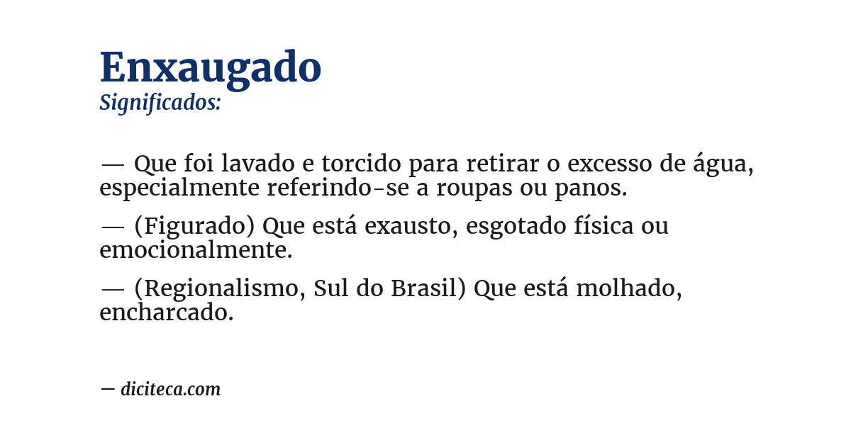 Significado de enxaugado