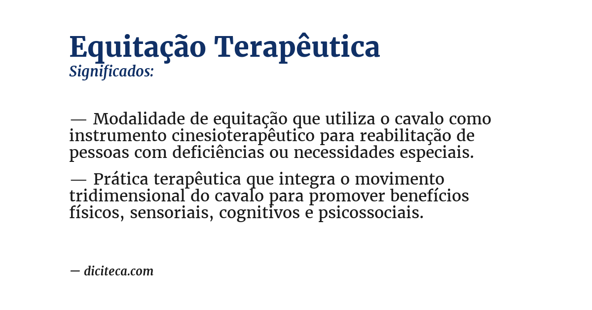 Significado de equitação terapêutica