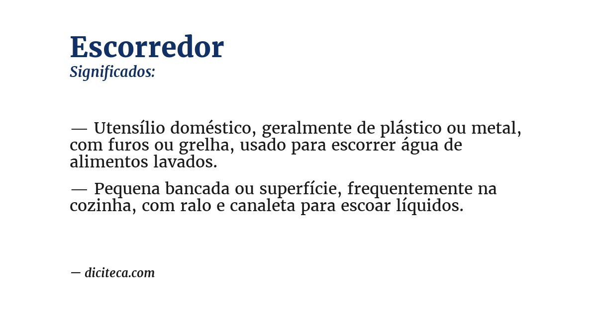 Significado de escorredor