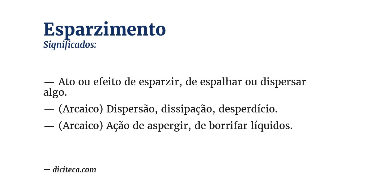 Significado de esparzimento