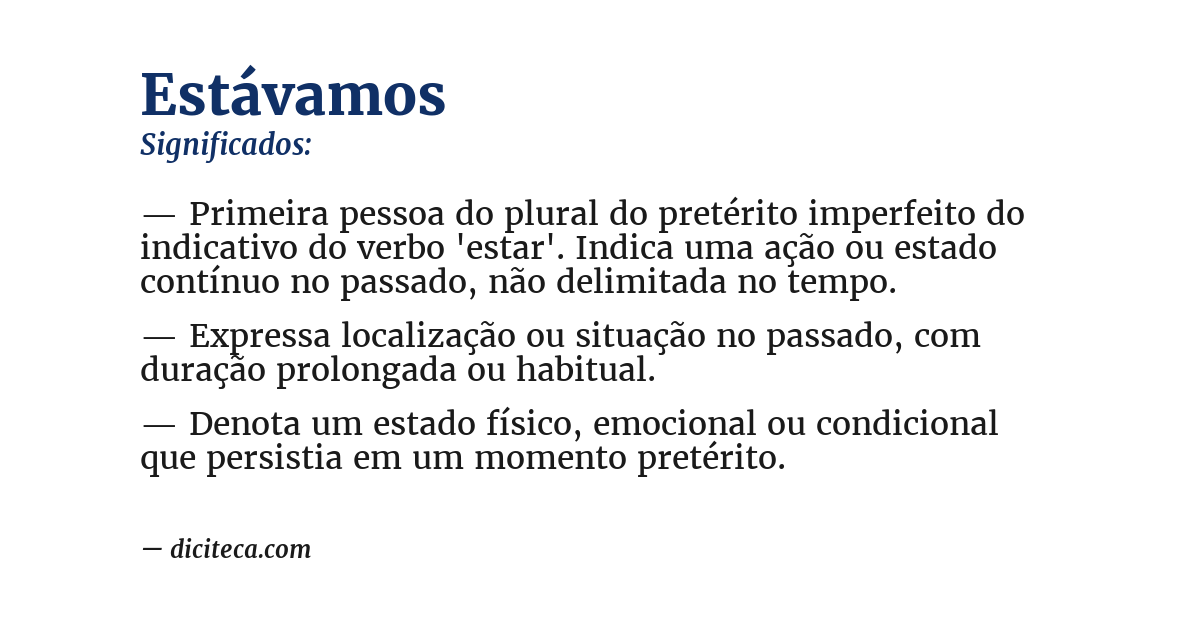 Significado de estávamos