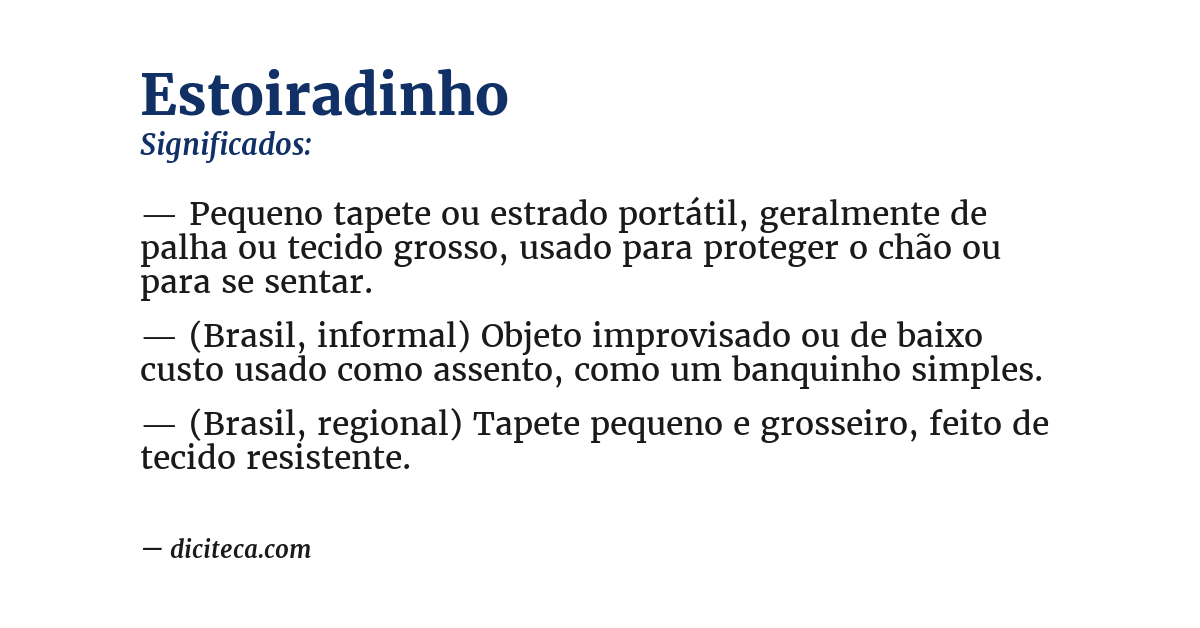 Significado de estoiradinho
