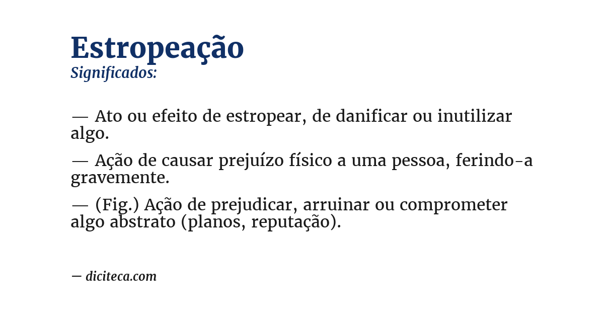Significado de estropeação