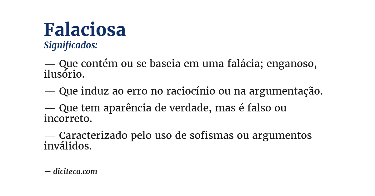 Significado de falaciosa