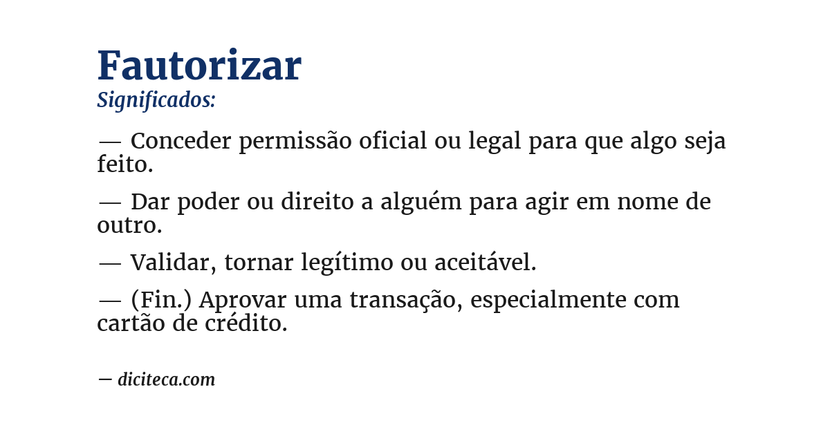 Significado de fautorizar