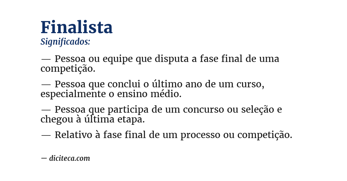 Significado de finalista