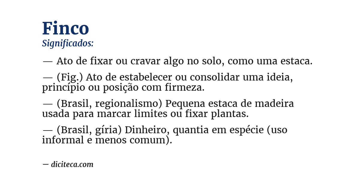 Significado de finco