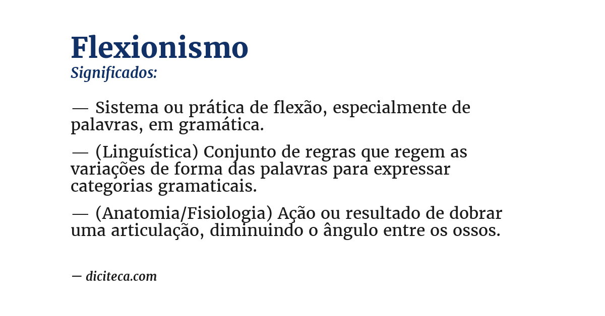 Significado de flexionismo