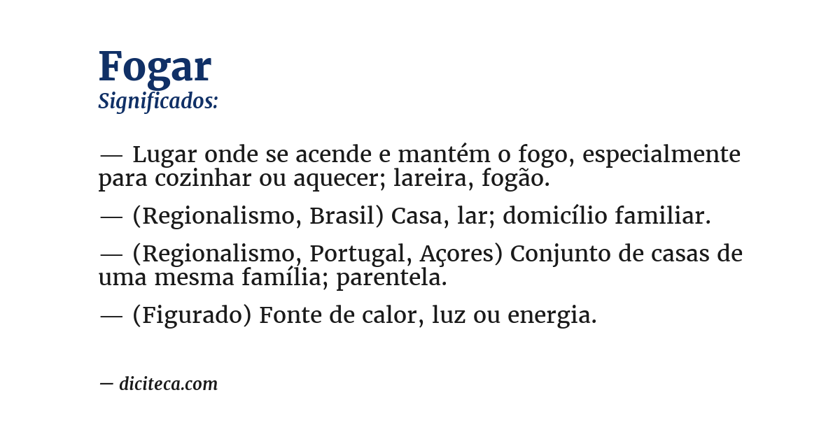 Significado de fogar