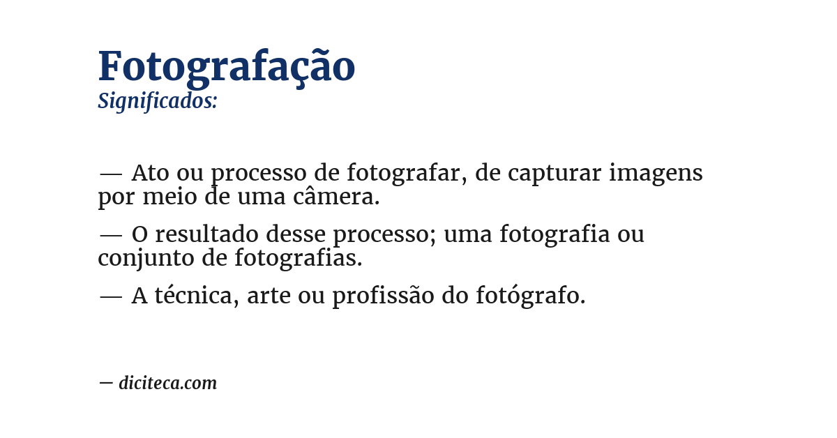 Significado de fotografação