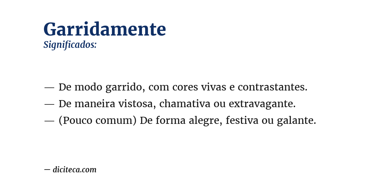 Significado de garridamente
