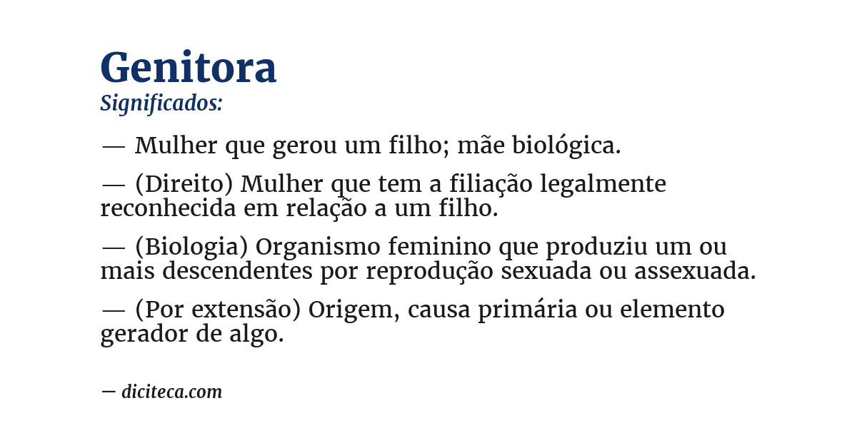 Significado de genitora