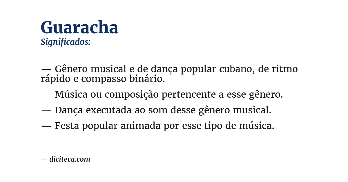 Significado de guaracha