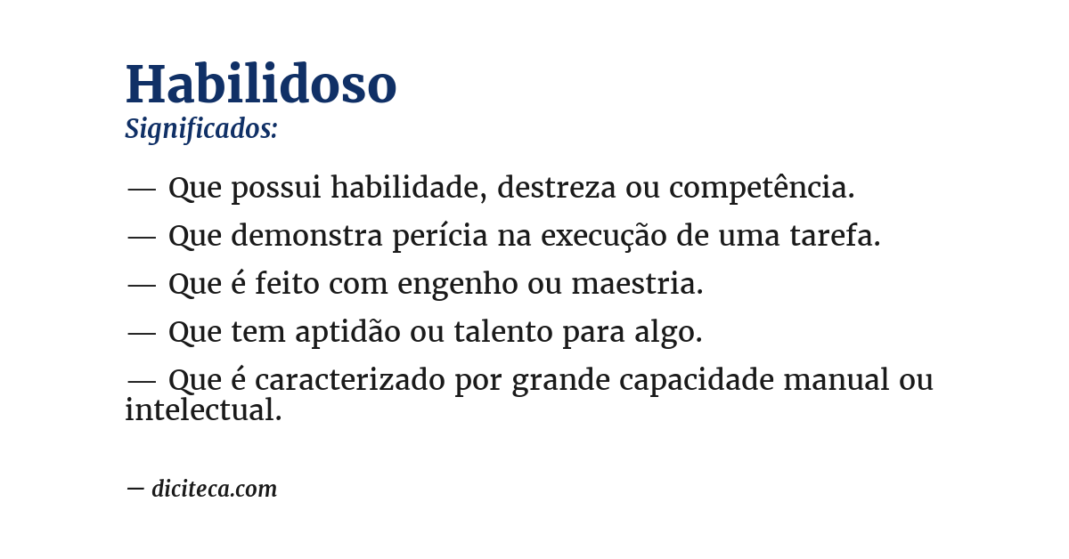 Significado de habilidoso