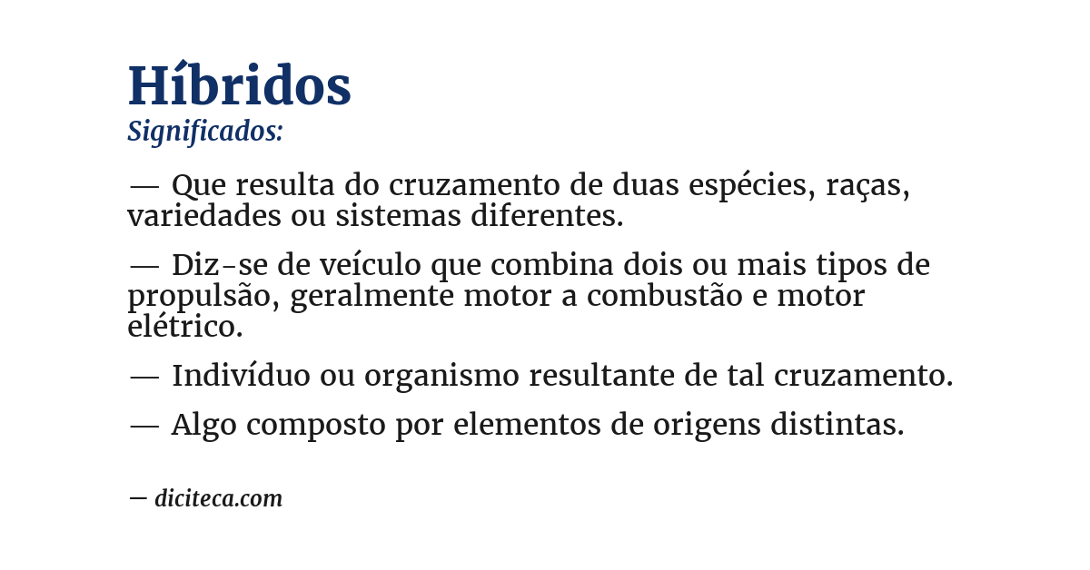 Significado de híbridos